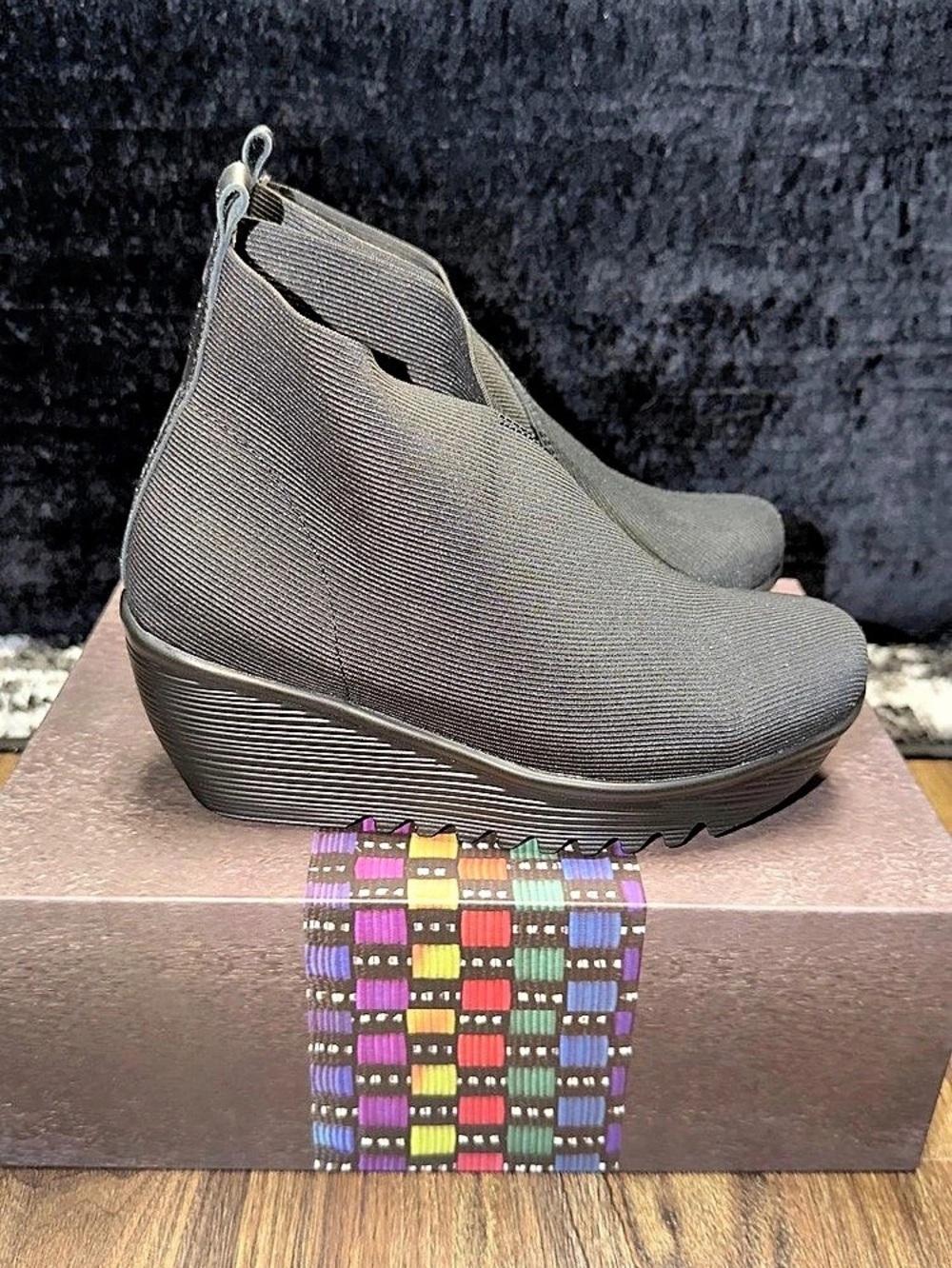 Bernie Mev Maile Wedge Bootie Women's Gray